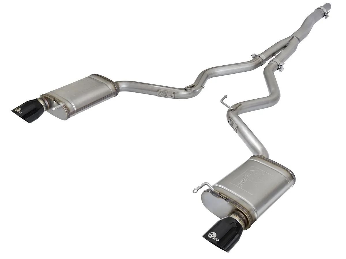 2015-2023 Ford Mustang 2.3L EcoBoost aFe MACH Force-XP 3 inch 2-1/2 inch Cat-Back Exhaust System (Black Tips) | 49-33084-B