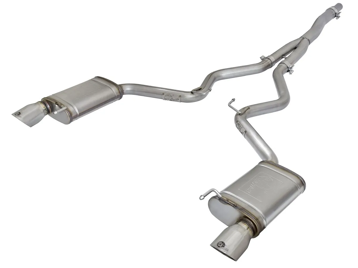 2015-2023 Ford Mustang 2.3L EcoBoost aFe MACH Force-XP 3 inch 2-1/2 inch Cat-Back Exhaust System (Polished Tips) | 49-33084-P