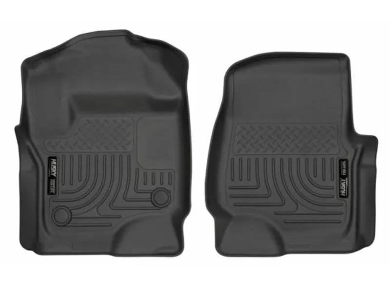 2017-2026 Ford F250 & F350 Husky WeatherBeater Front Floor Mats For Factory Carpet Flooring | 13301