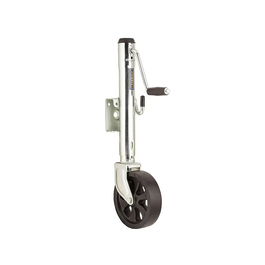 Fulton Utility Trailer Jack, Side Mount, 1,500 lbs. Lift Capacity, Side Wind, Bolt-On, 10 in. Travel