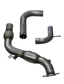 2015-2023 Ford Mustang EcoBoost Corsa 3 inch High-Flow Catted Downpipes (Stainless) | 14344