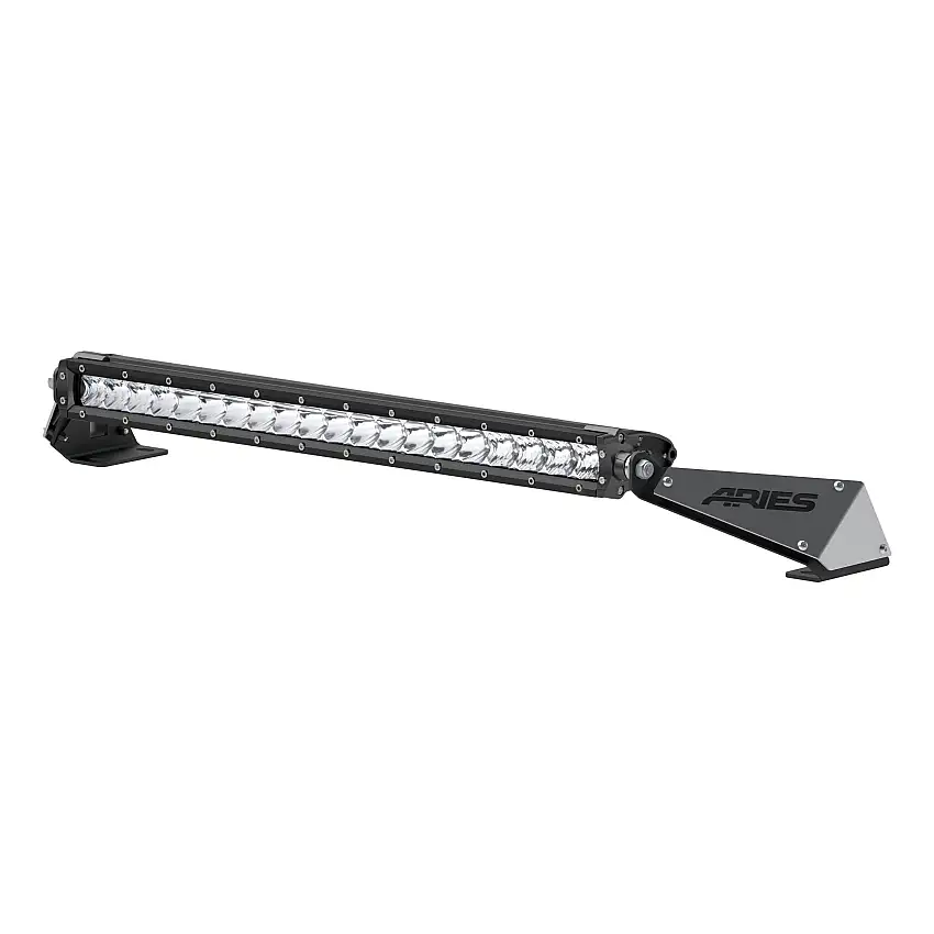 ARIES 1501300 20-Inch LED Light Bar for Jeep Wrangler JK, Hood Mount Brackets, 9,800-Lumen Combo Beam