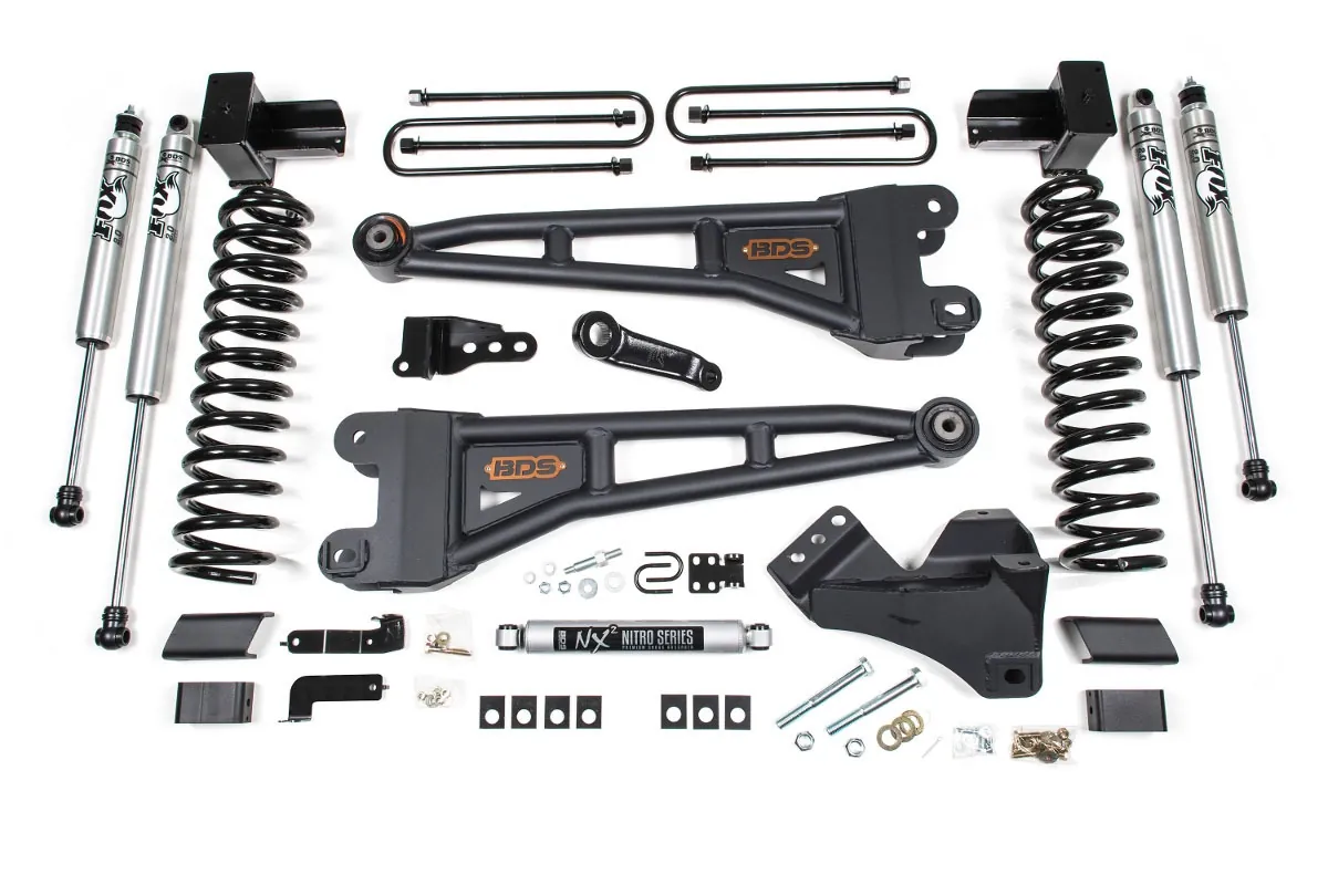 2017-2019 Ford F250 & F350 4WD BDS 4 inch Radius Arm Lift Kit (NX2 Shocks) BDS-| 1521H