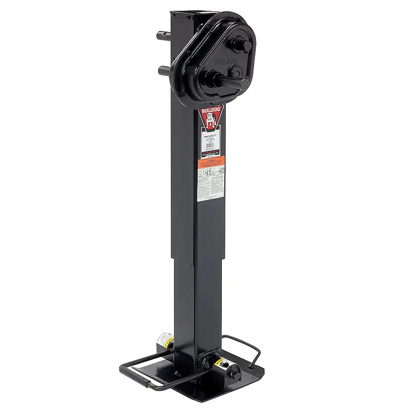 Bulldog Twin Cam 2-Speed Square Trailer Jack, 25,000 lbs. Support Capacity, Side Wind, 12-1/2 in. Travel BD183749