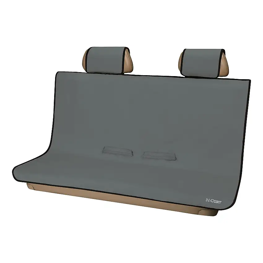CURT 18510 Seat Defender 58-Inch x 55-Inch Grey Waterproof Universal Bench Car Seat Cover Protector