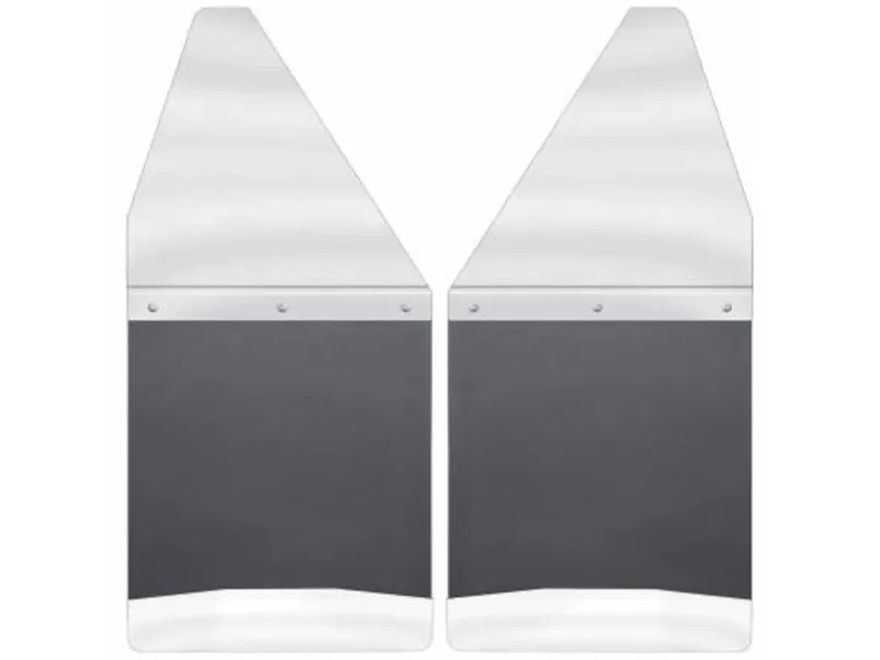 1980-2026 Ford F150 / Ford F250 & F350 Husky Kick Back Rear Mud Flaps (14 inch Stainless Steel) | 17113