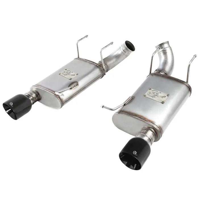 2011-2014 Ford Mustang GT aFe 3 inch Axle-Back Exhaust Kit (Black Tips) | 49-43052-B