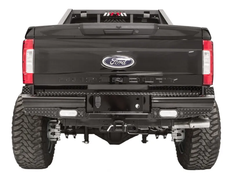 2017-2022 Ford F250 & F350 Fab Fours Black Steel Rear Sensor Bumper | FS17-T4150-1