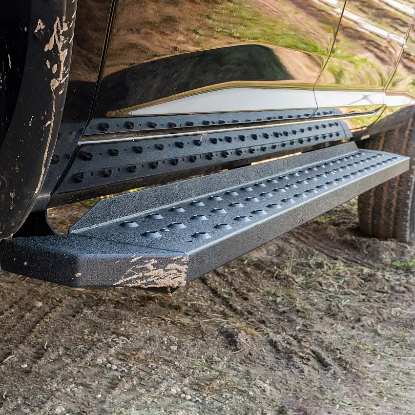 ARIES 2055532 RidgeStep Black Steel 6-1/2 x 75-Inch Truck Running Boards, Select Chevrolet Colorado, GMC Canyon