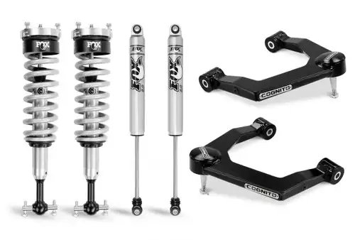 Cognito 1-Inch Performance Leveling Kit With Fox PS Coilover 2.0 IFP Shocks for 19-22 Silverado Trail Boss/Sierra AT4 1500 4WD 210-P0885