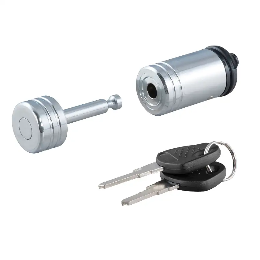 CURT Coupler Lock (1/4" Pin, 7/8" Latch Span, Barbell, Chrome) Trailer Hitch Lock