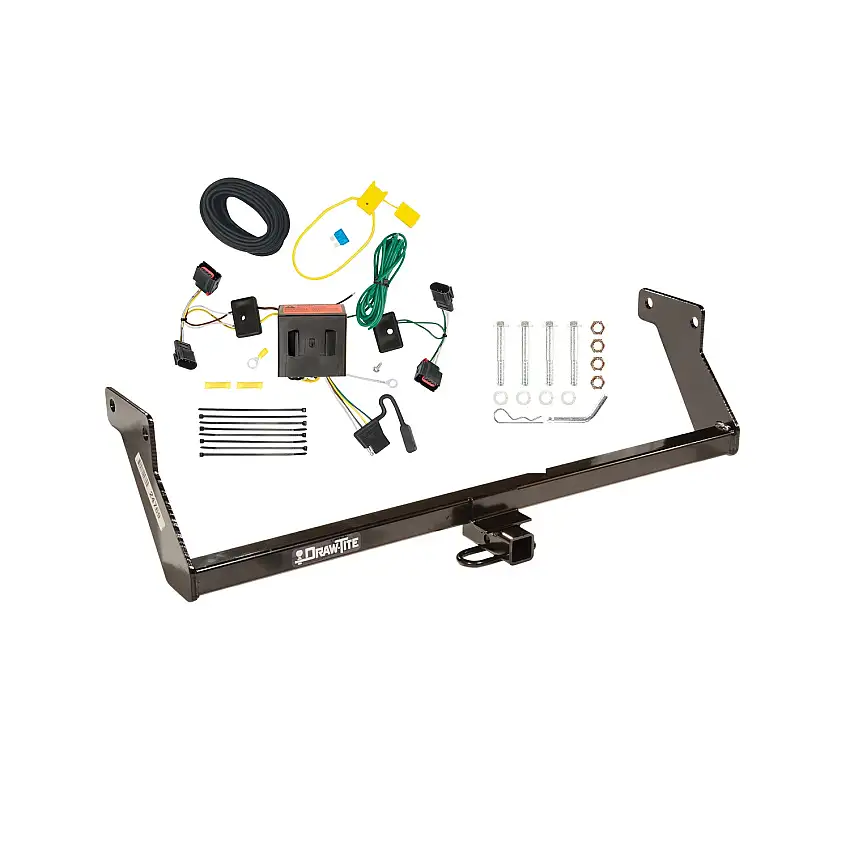 2008-2012 Dodge Caliber Except SRT-4 Draw-tite Class 1 Trailer Hitch, 1-1/4 Inch Square Receiver Bundle w/ Plug-n-Play T-One Wiring Harness
