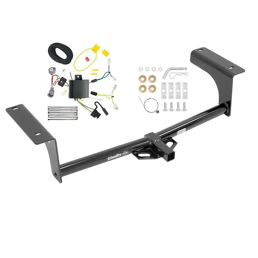 2014-2021 Mazda 6 Sedan Draw-tite Class 1 Trailer Hitch, 1-1/4 Inch Square Receiver Bundle w/ Plug-n-Play T-One Wiring Harness