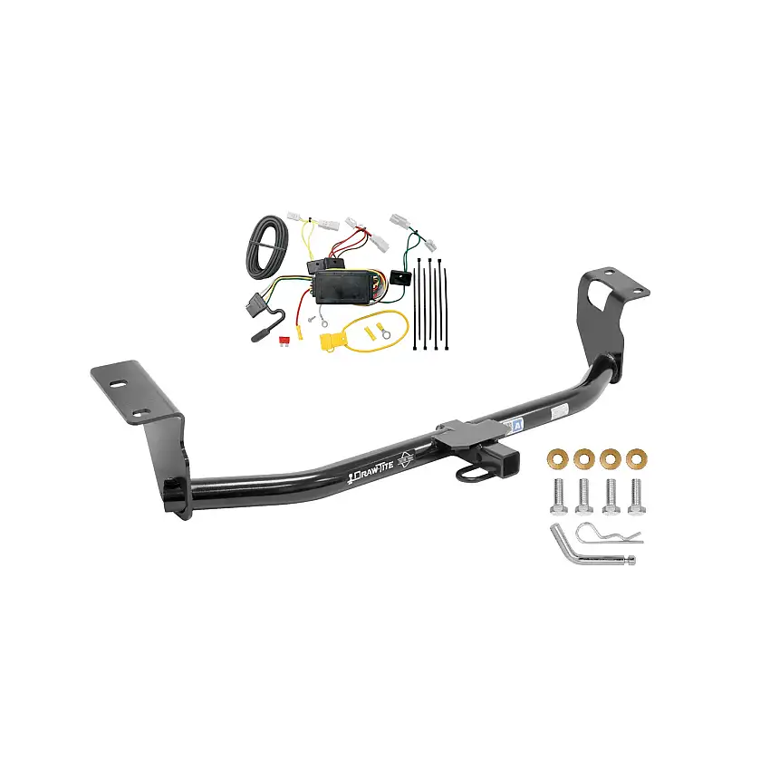 2014-2019 Toyota Corolla Except Hatchback Draw-tite Class 1 Trailer Hitch, 1-1/4 Inch Square Receiver Bundle w/ Plug-n-Play T-One Wiring Harness