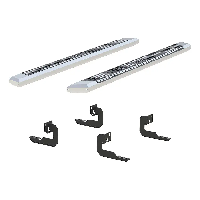 ARIES AdvantEDGE 5-1/2" x 85" Chrome Aluminum Side Bars, Select Ford F-150 Step Nerf Bar Kit