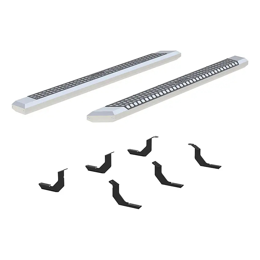 ARIES AdvantEDGE 5-1/2" x 85" Chrome Aluminum Side Bars, Select Toyota Tundra Step Nerf Bar Kit