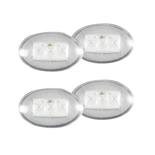 RECON Ford Super Duty 99-10 Red & White Fender Light LED Clear w/ Chrome Trim