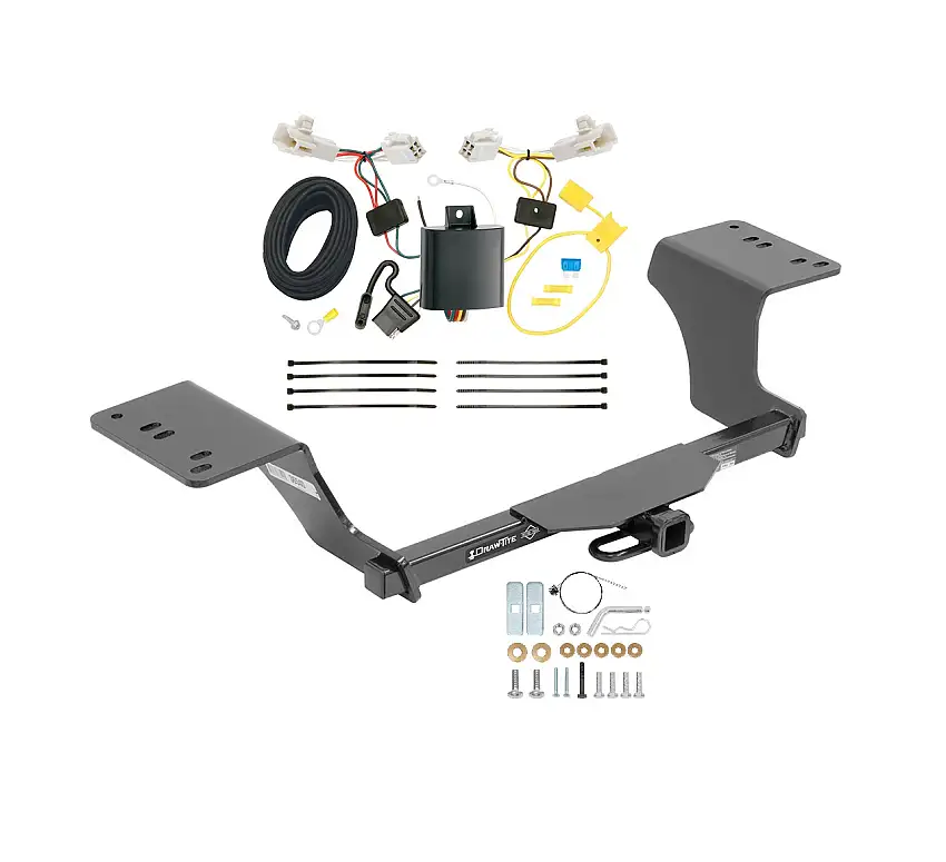 2013-2018 Toyota Avalon Draw-tite Class 2 Trailer Hitch, 1-1/4 Inch Square Receiver Bundle w/ Plug-n-Play T-One Wiring Harness