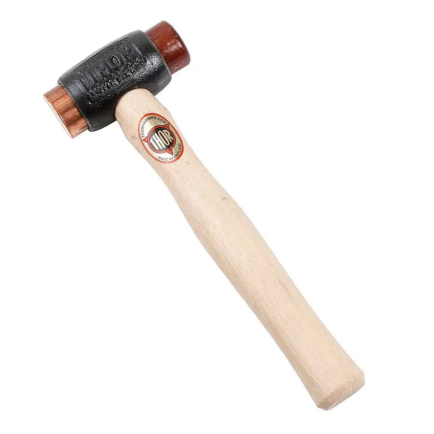 WHEEL KNOCKOFF HAMMER, copper/rawhide, 2 lbs.