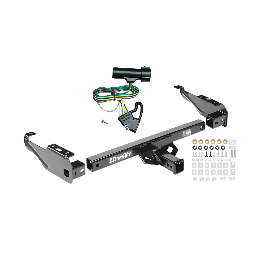 1980-1986 Ford F-350 Except w/Custom Fascia Draw-tite Class 4 Multi-Fit Trailer Hitch, 2 Inch Square Receiver Bundle w/ Plug-n-Play T-One Wiring Harness