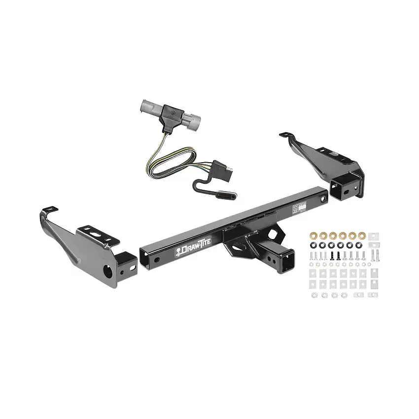 1987-1993 Ford F-250 Draw-tite Class 4 Multi-Fit Trailer Hitch, 2 Inch Square Receiver Bundle w/ Plug-n-Play T-One Wiring Harness