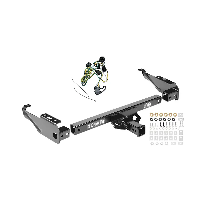 1995-2002 Dodge Ram 2500 Draw-tite Class 4 Multi-Fit Trailer Hitch, 2 Inch Square Receiver Bundle w/ Plug-n-Play T-One Wiring Harness