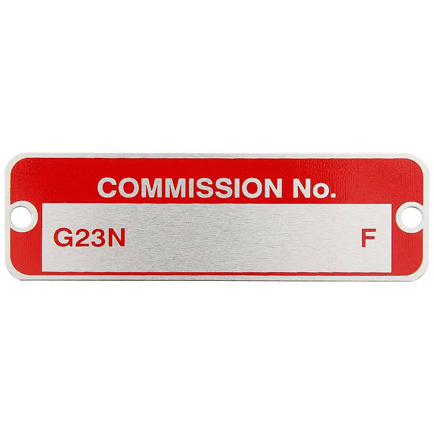 COMMISSION NUMBER PLATE