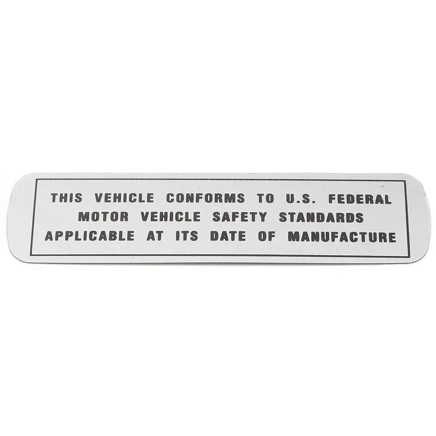 FEDERAL COMPLIANCE STICKER