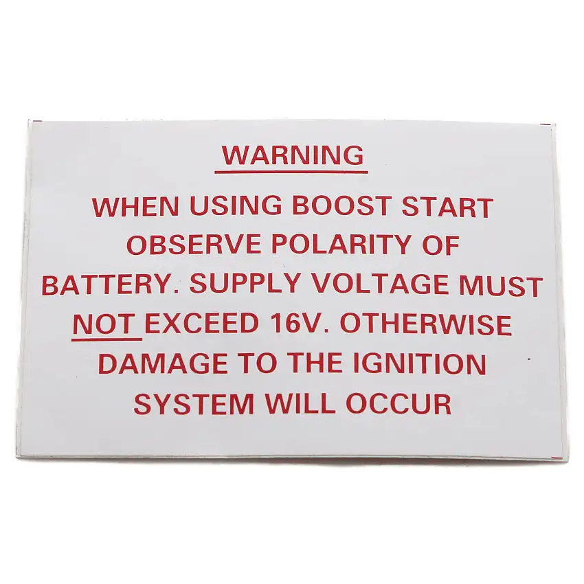 POLARITY WARNING STICKER