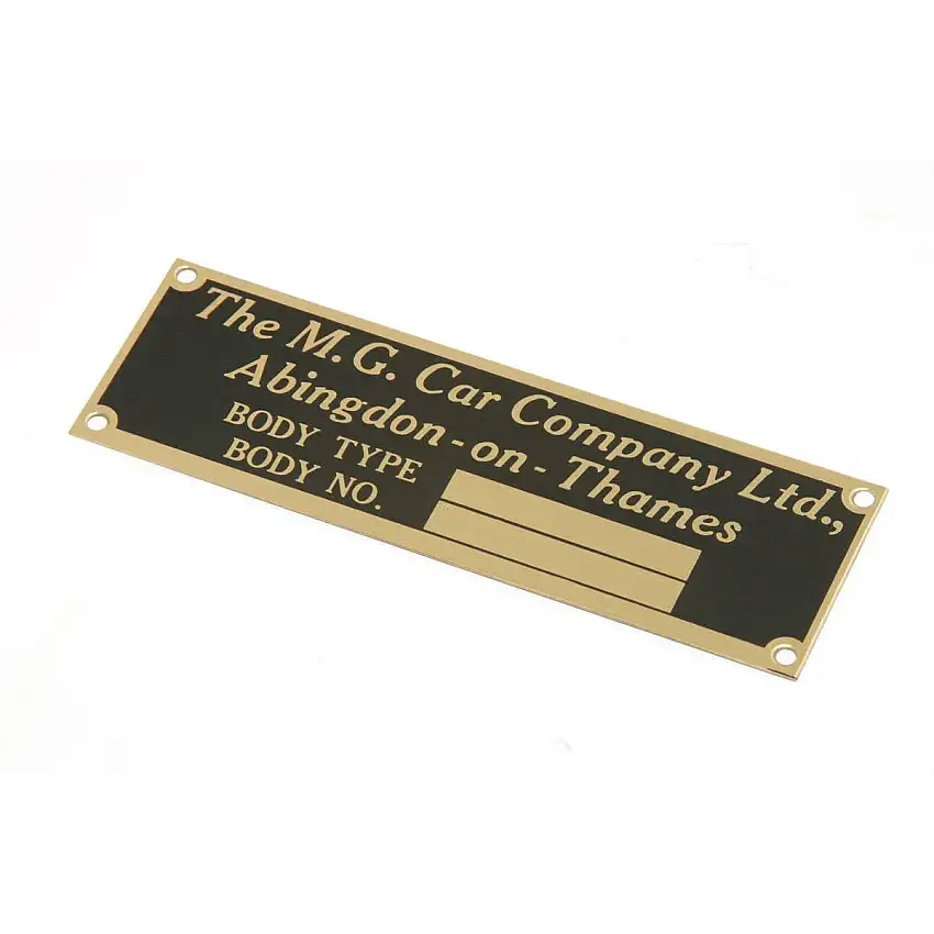 BODY I.D. PLATE