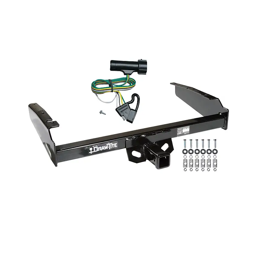 1980-1986 Ford F-350 Except w/Custom Fascia Draw-tite Class 4 Trailer Hitch, 2 Inch Square Receiver Bundle w/ Plug-n-Play T-One Wiring Harness 41004
