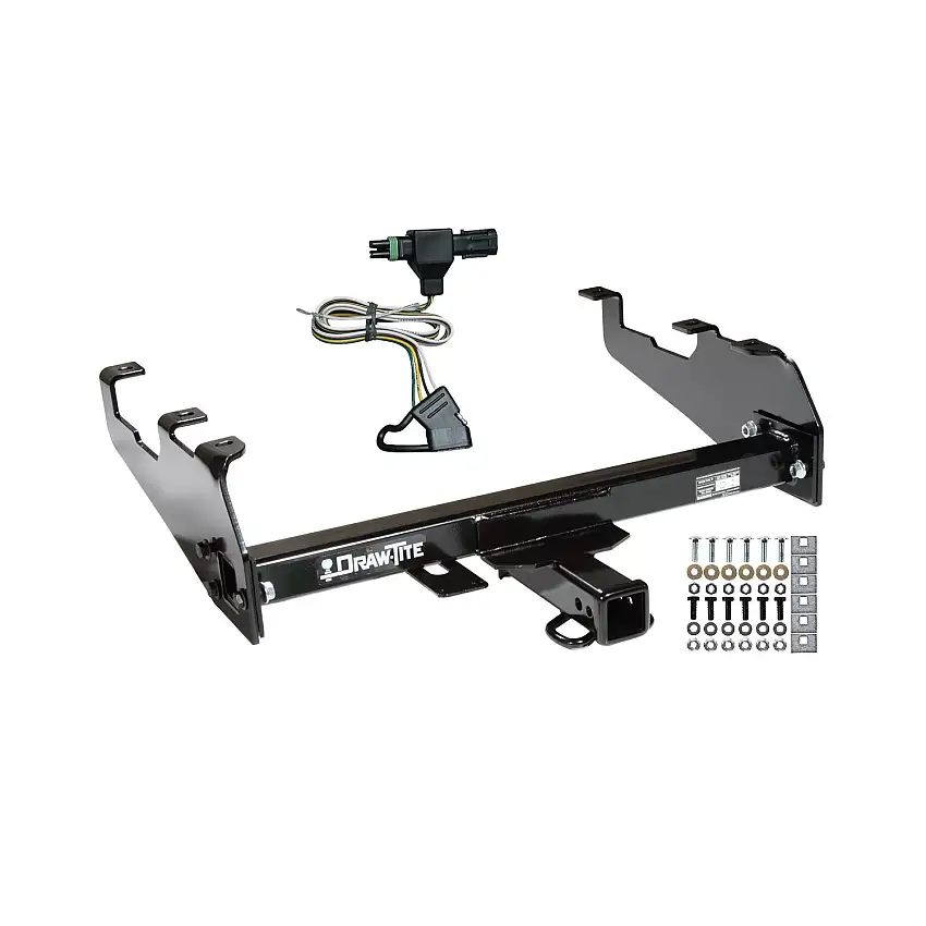 1988-1991 GMC C3500 Crew Cab, w/Deep Drop Bumper Draw-tite Class 3 Trailer Hitch, 2 Inch Square Receiver Bundle w/ Plug-n-Play T-One Wiring Harness