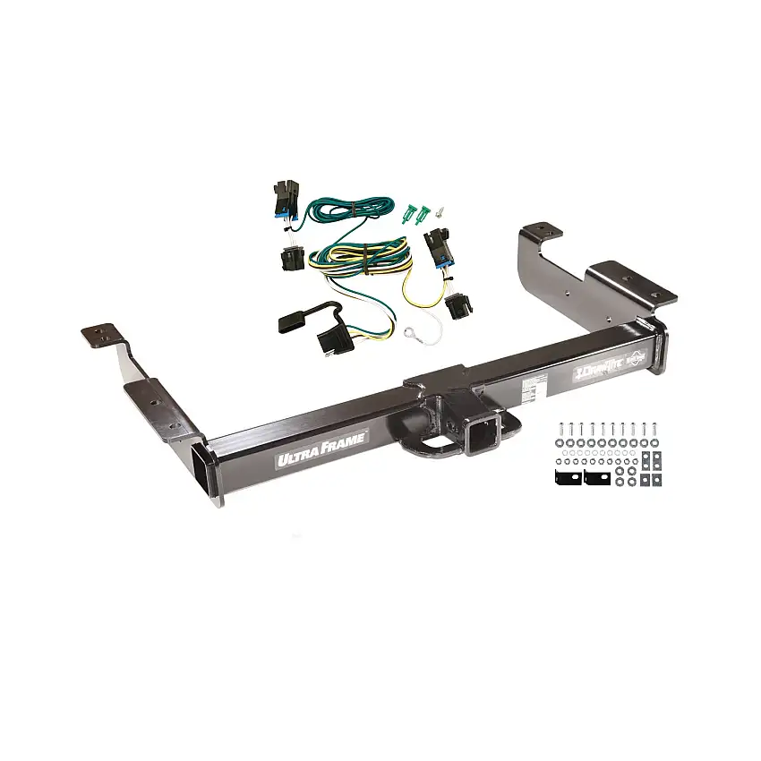 2021-2024 GMC Savana 3500 Draw-Tite Class 5 Trailer Hitch, 2 Inch Square Receiver Bundle w/ Plug-n-Play T-One Wiring Harness