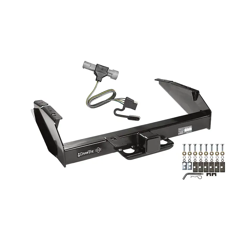1987-1993 Ford F-350 Draw-tite Titan Class 5 Trailer Hitch, 2-1/2 Inch Square Receiver Bundle w/ Plug-n-Play T-One Wiring Harness