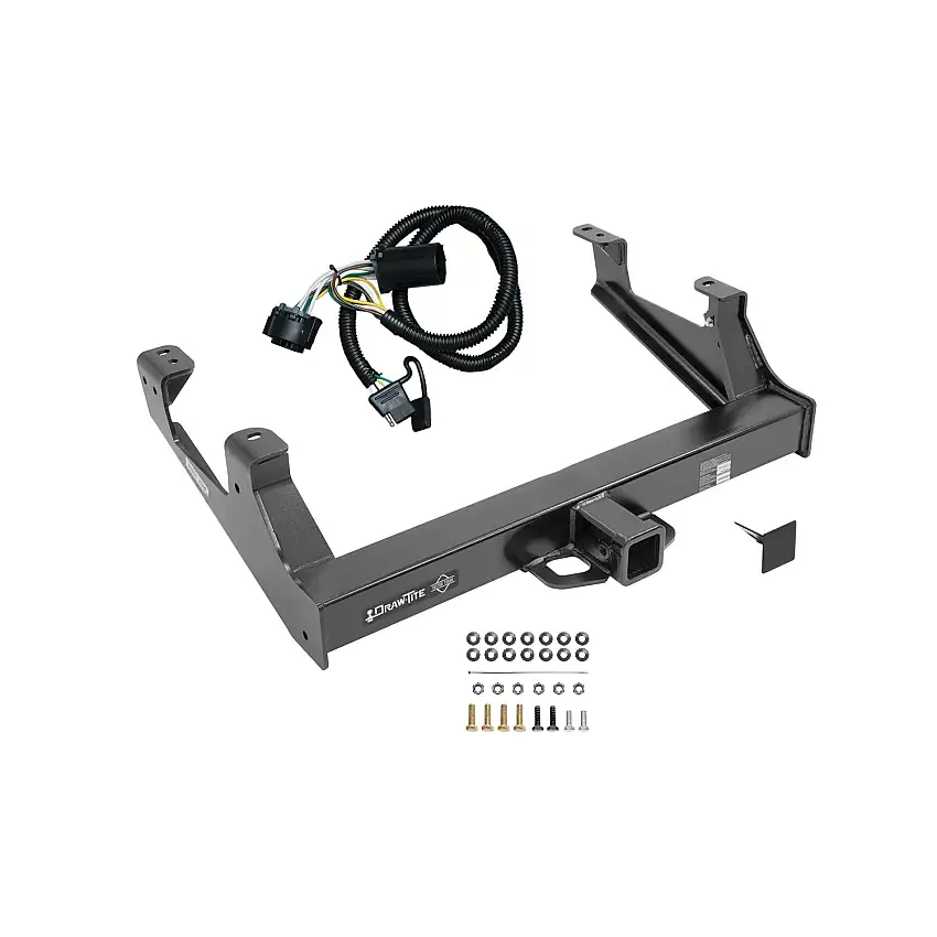 2015-2019 Chevrolet Silverado 2500 HD Draw-tite Titan Class 5 Trailer Hitch, 2-1/2 Inch Square Receiver Bundle w/ Plug-n-Play T-One Wiring Harness