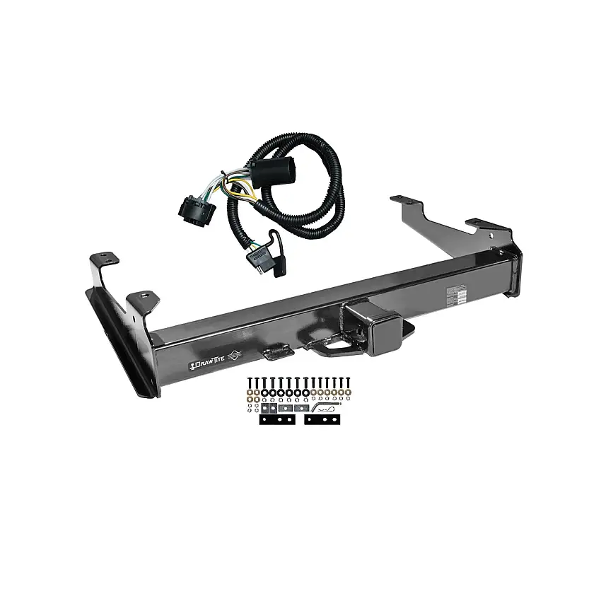 2007-2010 Chevrolet Silverado 2500 HD 8 ft. Bed Draw-tite Titan Class 5 Trailer Hitch, 2-1/2 Inch Square Receiver Bundle w/ Plug-n-Play T-One Wiring Harness
