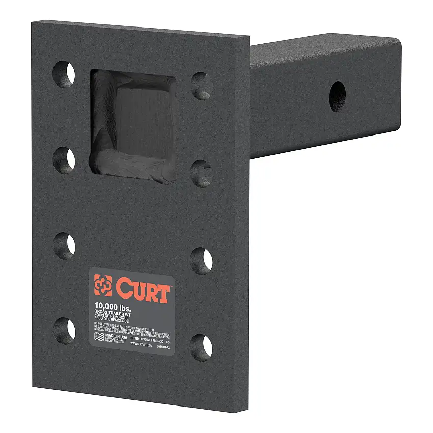 CURT Adjustable Pintle Mount (2" Shank, 10,000 lbs., 7" High, 6" Long) Trailer Hitch Pintle Hook Mount