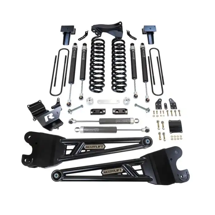 ReadyLIFT 4" Coil Spring Lift Kit With Radius Arms & Dual Steering Stabilizer 23-24 Ford Powerstroke