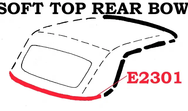 WEATHERSTRIP-SOFT TOP-REAR BOW-USA-61-62 (#E2301)