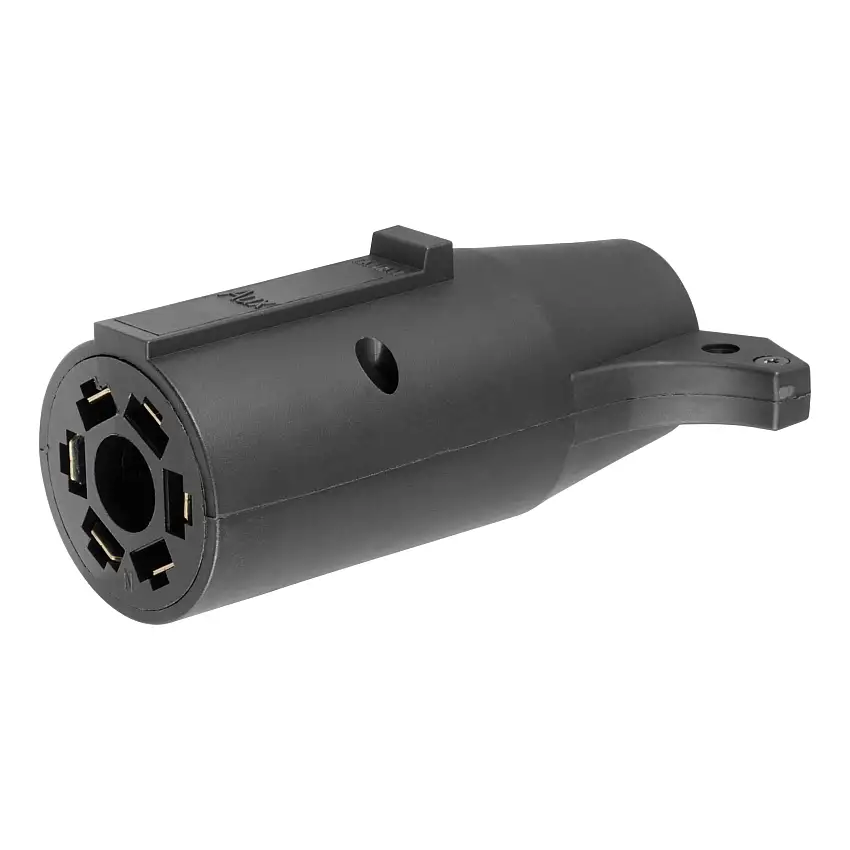 CURT Adapter (7-Way RV Blade to 6-Way Round Trailer, Center Pin Auxiliary) Trailer Wiring Adapter Connector