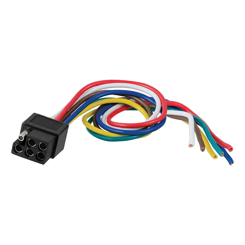 CURT 58035 Vehicle-Side 6-Pin Square Trailer Wiring Harness with 12-Inch Wires