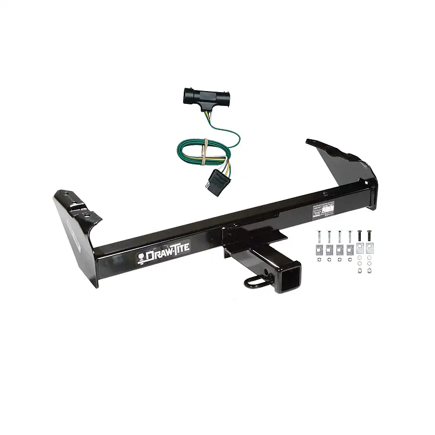 1967-1974 GMC K35 Draw-tite Class 3 Trailer Hitch, 2 Inch Square Receiver Bundle w/ Plug-n-Play T-One Wiring Harness