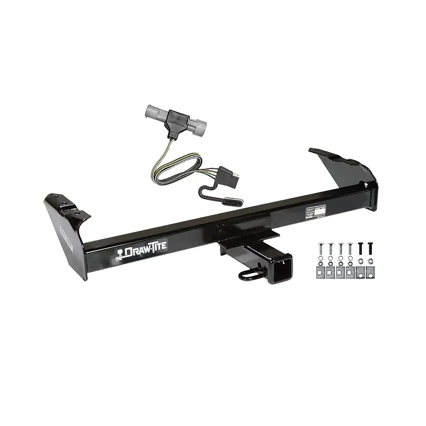 1987-1993 Ford F-150 Draw-tite Class 3 Trailer Hitch, 2 Inch Square Receiver Bundle w/ Plug-n-Play T-One Wiring Harness