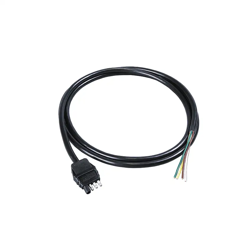 Wesbar Wiring Connector, 4-Way Flat Trailer End, 8 ft. Length Wire
