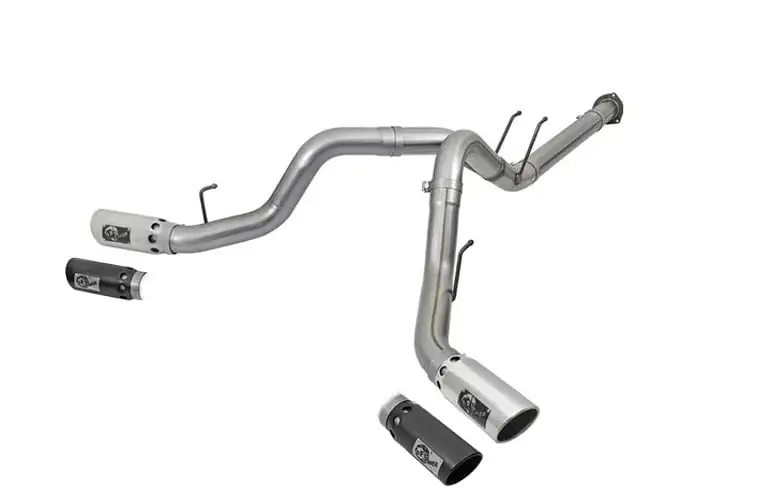 AFE Large Bore-HD 4" Stainless Dual Exhaust 17-19 GM 6.6L Duramax L5P