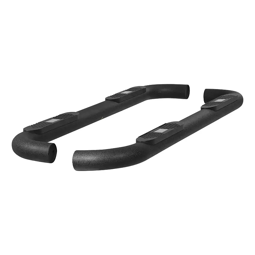 ARIES AL234013 Big Step 4-Inch Round Black Aluminum Nerf Bars, Select Chevrolet Silverado, GMC Sierra 2500, 3500 HD