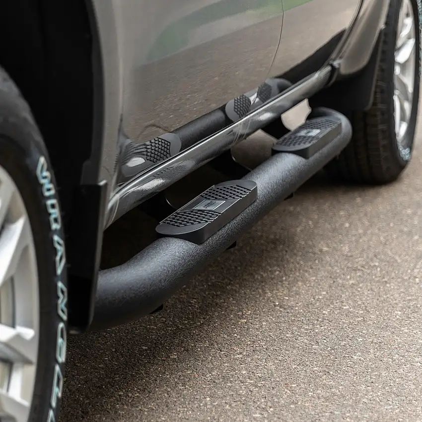 ARIES AL239006 Big Step 4-Inch Round Black Aluminum Nerf Bars, Select Nissan Titan, XD