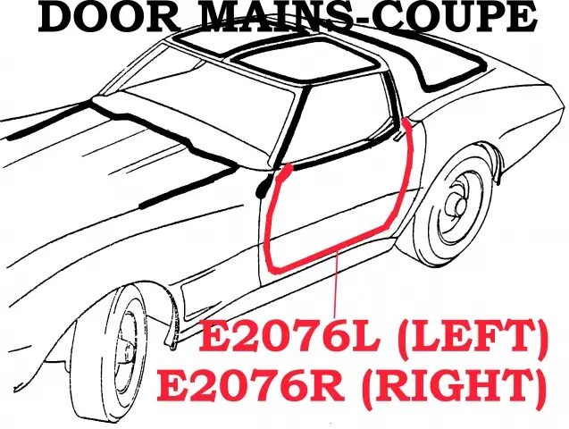 WEATHERSTRIP-DOOR MAIN-COUPE-USA-RIGHT-78-82 (#E2076R)