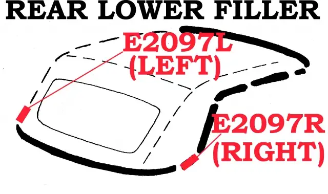 WEATHERSTRIP-SOFT TOP-REAR LOWER FILLER-USA-LEFT-56-60 (#E2097L)