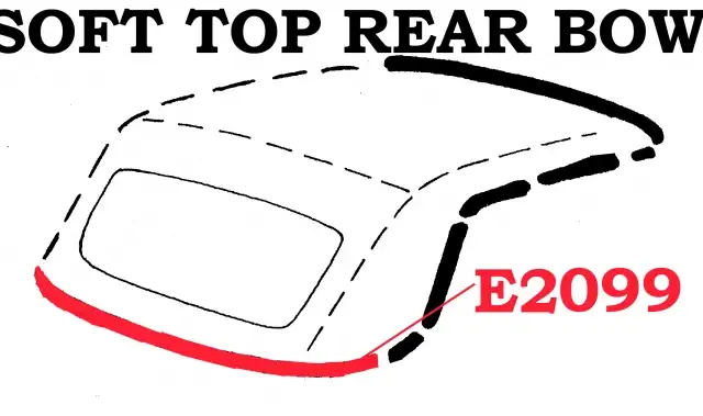 WEATHERSTRIP-SOFT TOP-REAR BOW-USA-59-60 (#E2099)